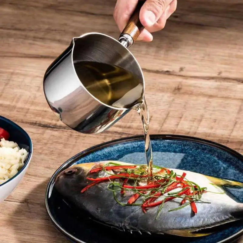 125ml/250ml Induction Sauce Pan Stainless Steel Hot Oil Pot Milk Pan Small Saucepan with Ergonomic Handle