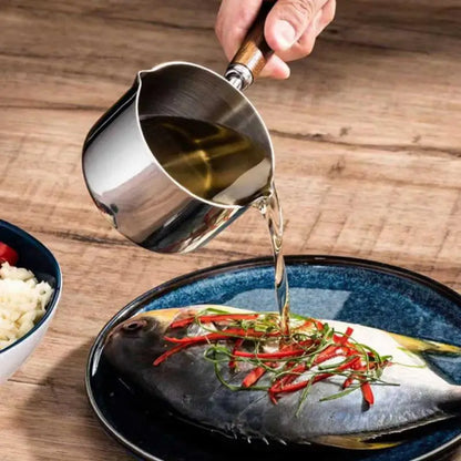 125ml/250ml Induction Sauce Pan Stainless Steel Hot Oil Pot Milk Pan Small Saucepan with Ergonomic Handle