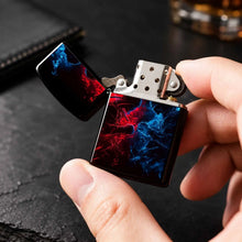 Stylish Cool Neon Red Blue Facing Ninjas Themed Portable Igniter, Art Printed Personal Carry Ignition Tool, Perfect For Daily Use, Travel, Gatherings, Outdoor Activities, Ideal Gift For Friends, Hobbyists For And Daily Practi