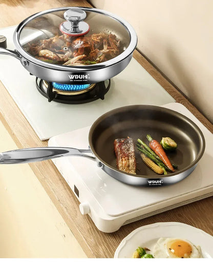 Titanium Pan Non-stick Frying Pan Household Wok Steak Frying Pan Induction Cooker Gas Stove Special  Wok Frying