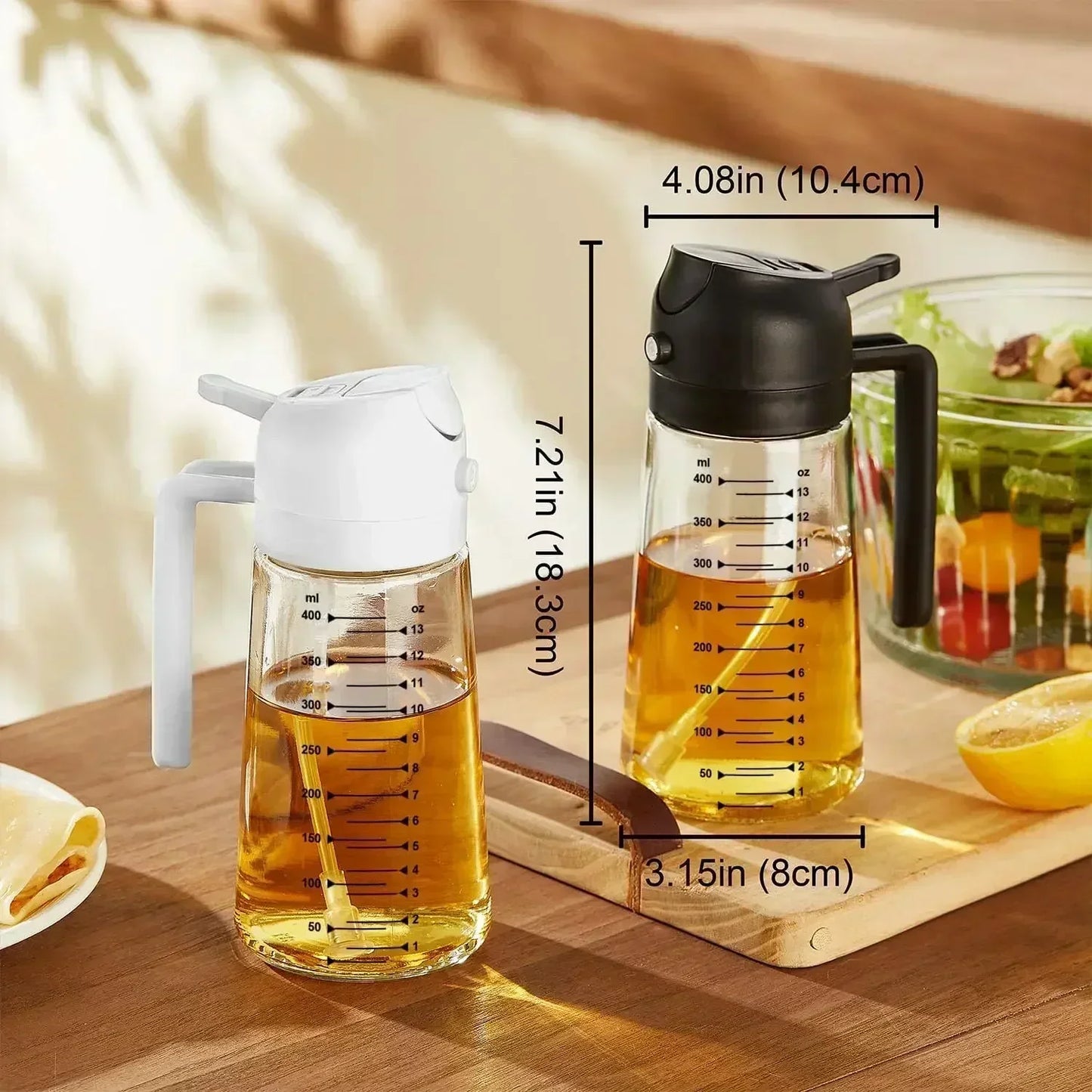 16 oz / 470 ml Oil Spray Bottle BBQ Cooking Olive Oil Sprayer Plastic Baking Oil Spray Empty Bottle Vinegar Bottle Or Oil brush