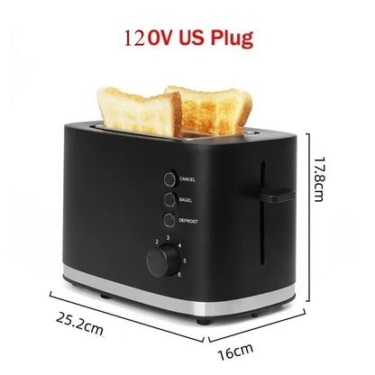 110V/220V Electric Toaster Automatic Bread Baking Machine Stainless steel Household Breakfast Toast Oven Sandwich Grill 2 Slice