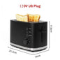 110V/220V Electric Toaster Automatic Bread Baking Machine Stainless steel Household Breakfast Toast Oven Sandwich Grill 2 Slice