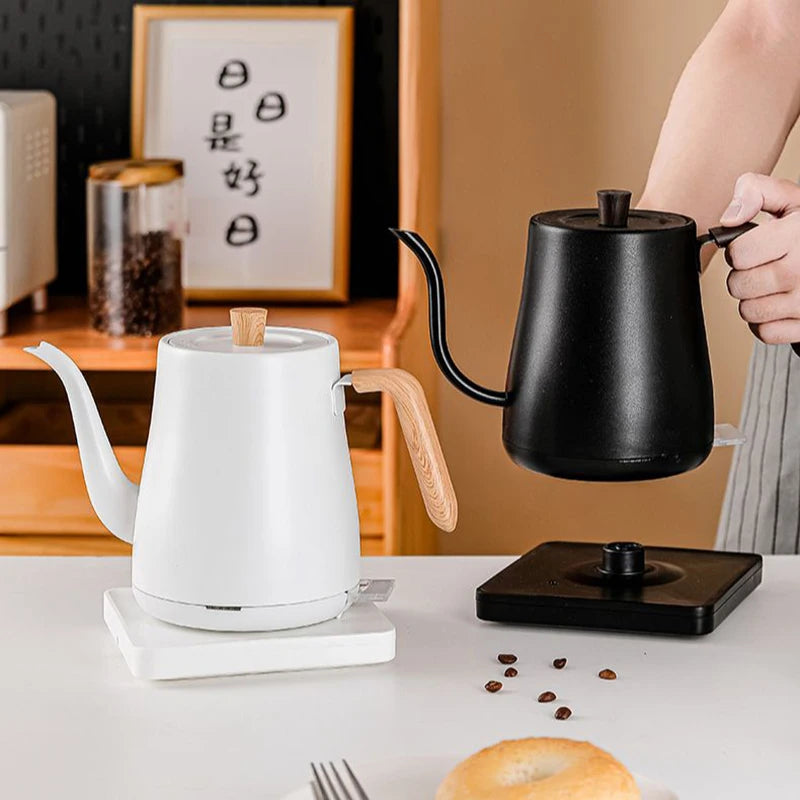 110V/220V Electric Kettle 800ml Hand Brew Coffee Pot Gooseneck Jug Slender Mouth Teapot 304 Stainless Steel Liner Kettle 1000W