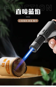 JOBON Metal High Power Spray Gun Windproof Blue Flame Gas Torch Lighter Safety Lock Switch Outdoor BBQ Kitchen Cigar Lighters