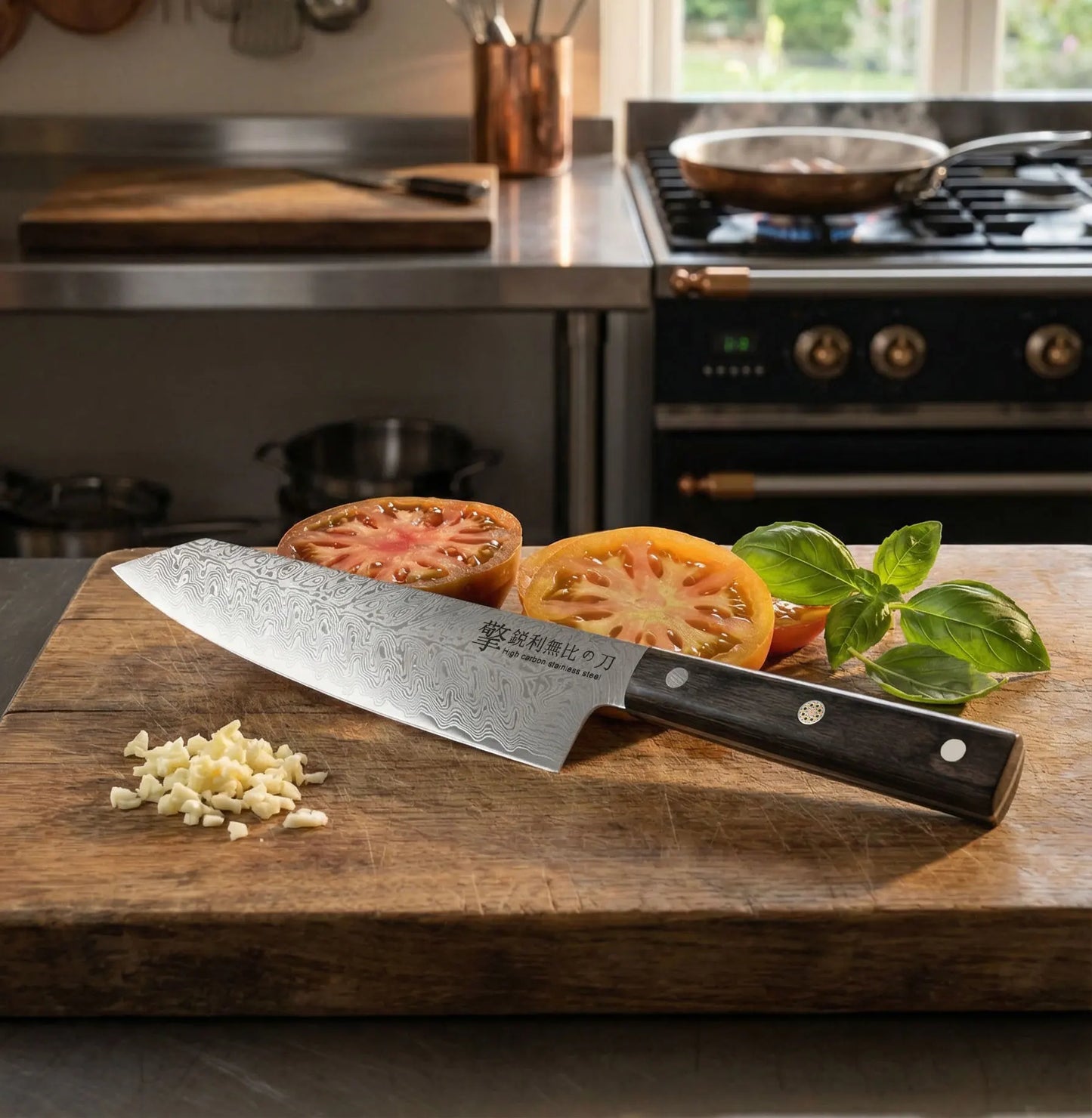 2026 New Damascus Pattern Japanese Kitchen Knife - High Hardness, Sharp Main Chef Knife for Cooks - Wooden Handle Kitchen Knife