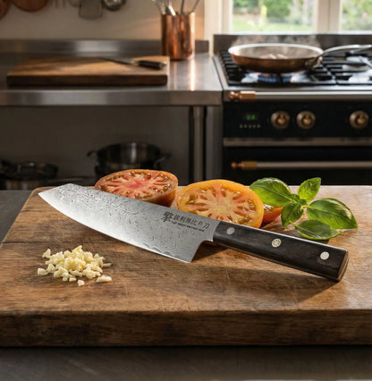 2026 New Damascus Pattern Japanese Kitchen Knife - High Hardness, Sharp Main Chef Knife for Cooks - Wooden Handle Kitchen Knife