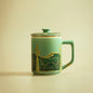350ml Sanxingdui Standing Figure Cultural Creative Filter Tea Separator Cup Zen Tea Mug With Infuser Tea Maker Office Water Cup