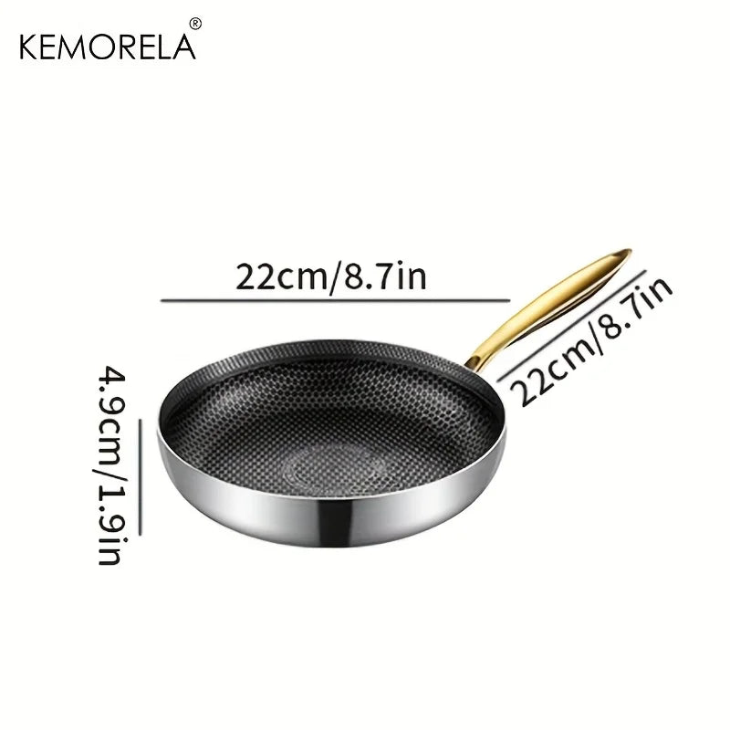 316 Stainless Steel Frying Pan Wok Non-stick Honeycomb Pot Home Steak skillet Gas Stove Induction Saucepan Kitchen Cookware