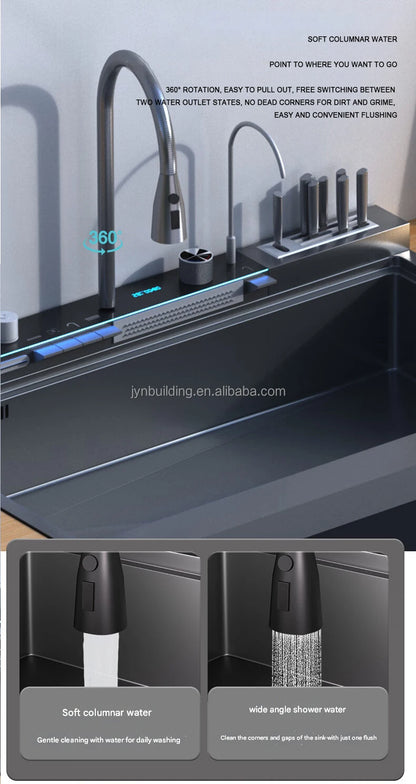 Integrated Sink Dishwasher Home Embedded Dishwasher 110~220V Integrated Dishwasher 304 SUS Ultrasonic Integrated Kitchen Sink