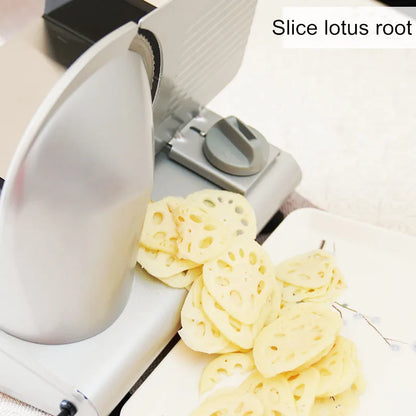 220V Electric Meat Slicer, Commercial Mutton Beef Lamb Cutter, Automatic Vegetable & Bread Slicing Machine, Stainless Steel Food