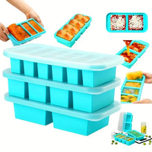 1PC 2/4/6Grid Silicone Freezer Mold with Lid Refrigerated Food Storage Box Food Box Ice Tray Mold Ice Box Fresh-keeping Box