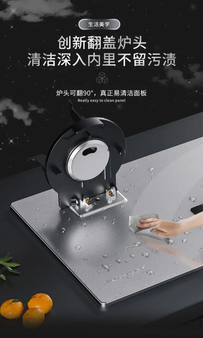 Can Be Turned up Timing Fierce Fire Gas Double Burner Household Gas Furnace Natural Liquefied Petroleum Gas Stove Embedded