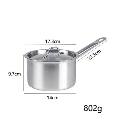 Stainless Steel Milk Pot 16 18 20 22 24cm with Lid Sauce Pan for Gas Electric Induction Stove Boiling Simmering Use
