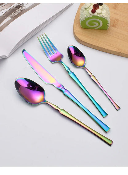 30/40/60pcs Silver Flatware Set Stainless Steel Tableware Knife Fork Coffee Spoon Dinnerware Dishwasher Safe Dinner Cutlery