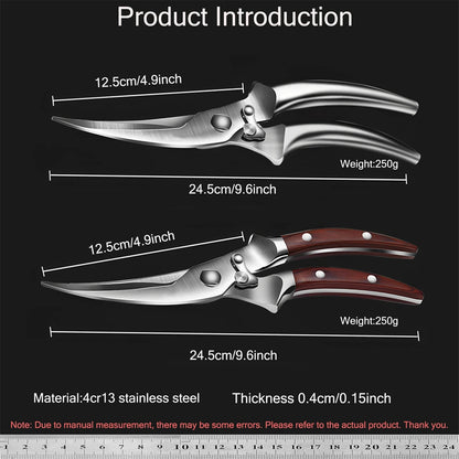 1PC，Chicken Bone Kitchen Scissors Kitchen Duck Fish Cutter Stainless Steel Cooking Scissors Meat Scissors Kitchen Accessories