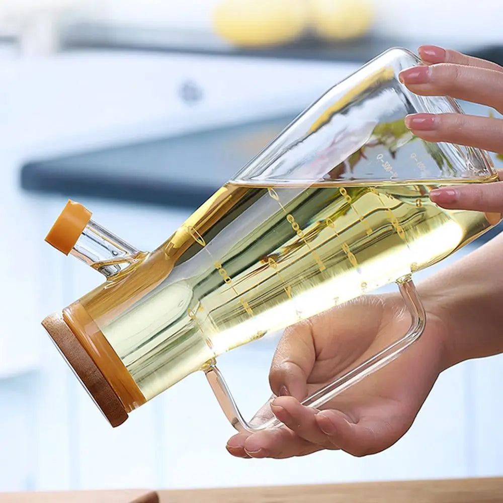 New Food-grade Oil Dispenser Bottle Large Capacity 900/1000ML Oil Storage Container Leak-Proof Glass Oil Pot Kitchen Tools