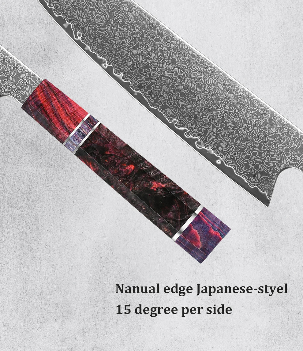 1-5 PCS Kitchen Knife set Damascus Steel Japanese chef Knife Santoku Knife Nakiri Knife kiritsuke knife Stable wood Handle