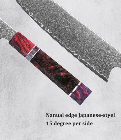 1-5 PCS Kitchen Knife set Damascus Steel Japanese chef Knife Santoku Knife Nakiri Knife kiritsuke knife Stable wood Handle