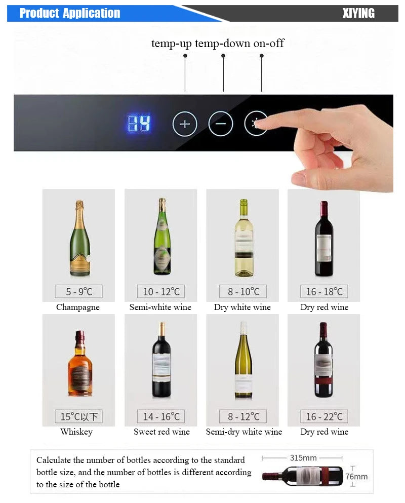 Electric Wine Cooler Refrigerator 46L 20 Bottles Wine Cabinet Fridge Freestanding