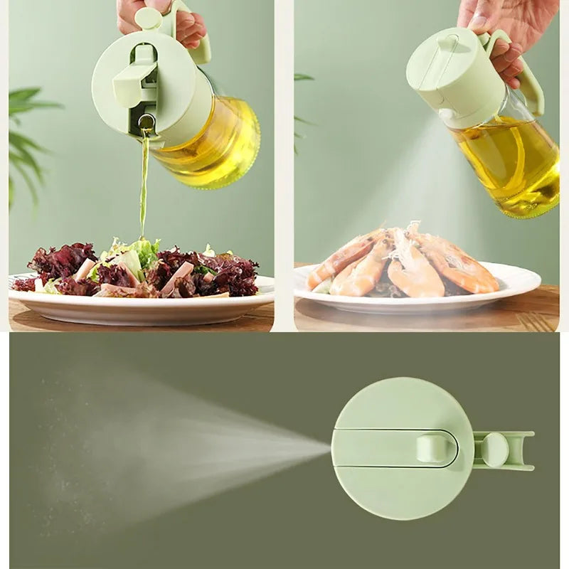 2 in 1 Oil Dispenser and Oil Sprayer Bottle Spray and Pour Olive Oils Sprayer Mister Cooking Olive Dispensers Bottle for Kitchen