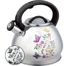 3L Color-Changing Flower Whistling Kettle, Stainless Steel Visual Alert When Water Boils, for Induction & Gas