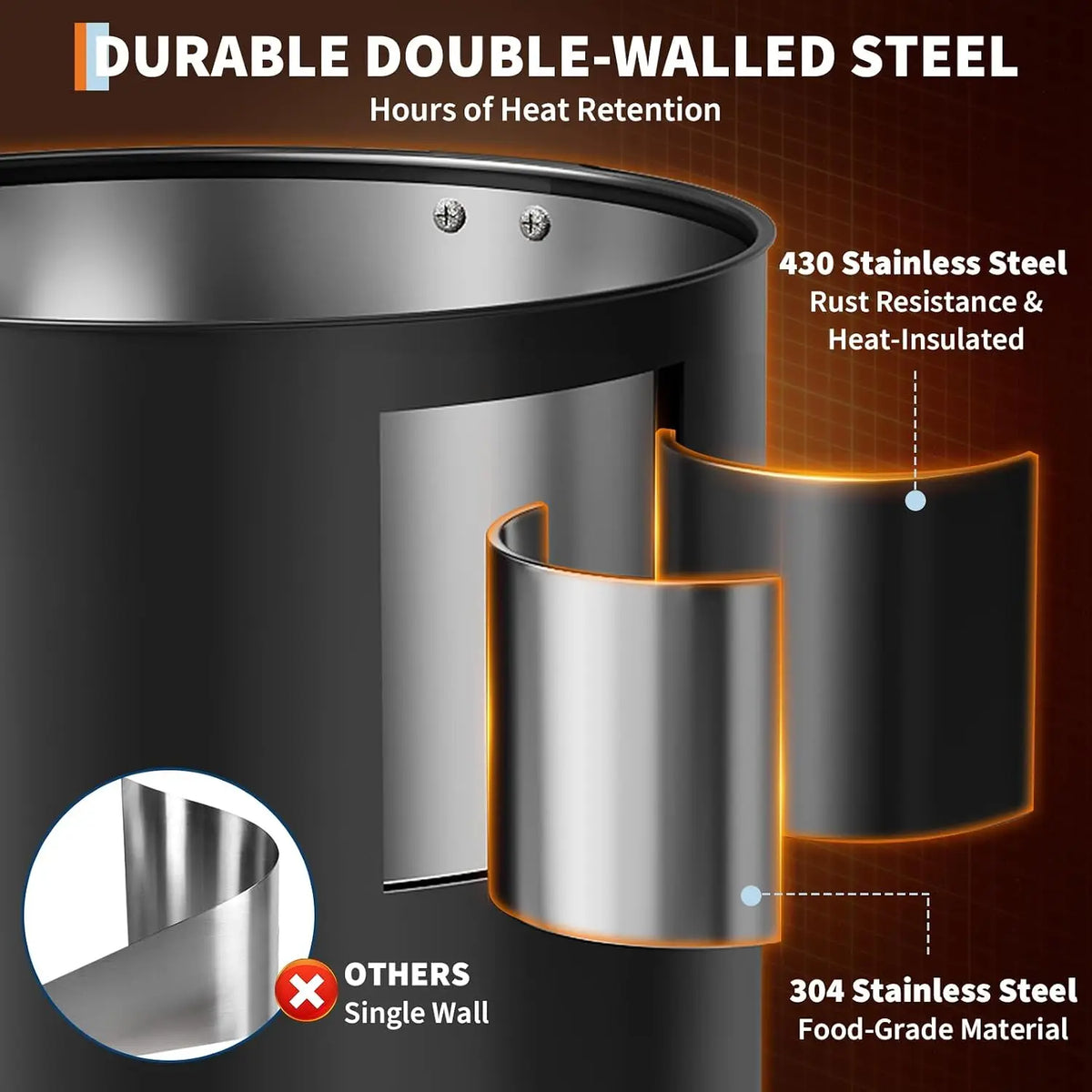 Tacleekii 12L 14L 18L Commercial Double Wall Coffee Maker 80 Cups-120 Cups Hot Water Urn Large Capacity Large Capacity Hot Coffee & Water Urn for Wedding, Buffet, Catering, Office, Black Finish