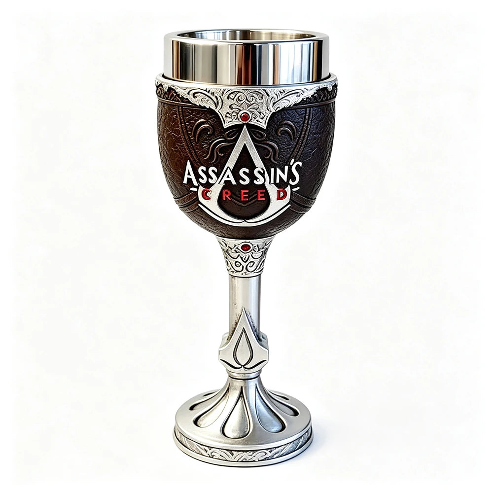 Assassins Creed Valhalla Viking Game Tankard Stainless Steel Liner Resin Coffee Mug Norse Warrior Stein Tankard for Gamer Gift
