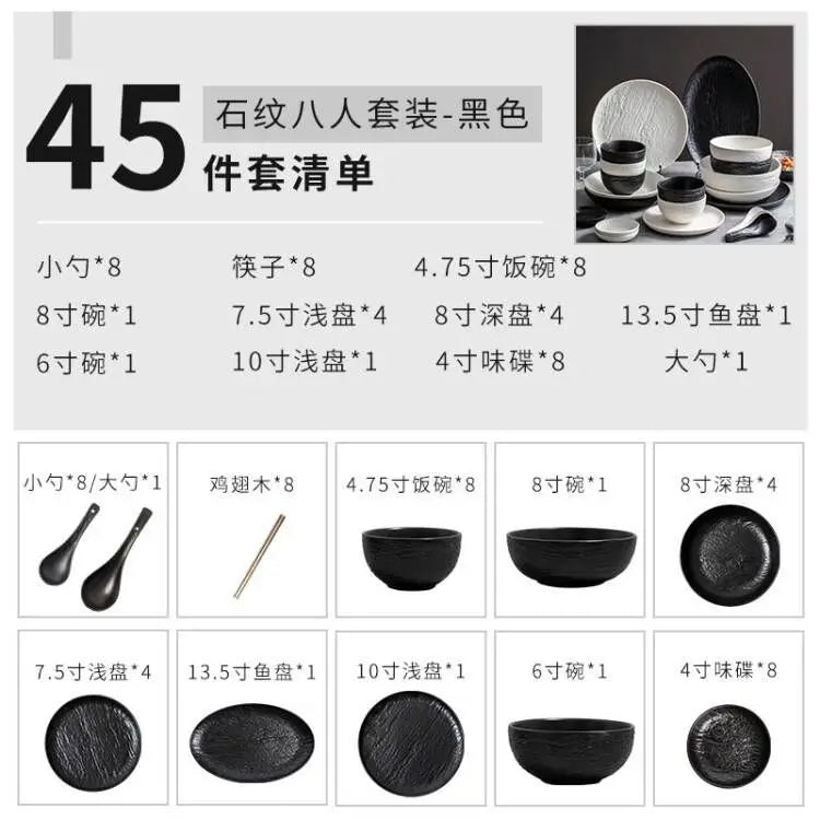 CiHui LIFE Premium Dishes New Tableware Set Household Ceramic Bowl Set Light Luxury 2023