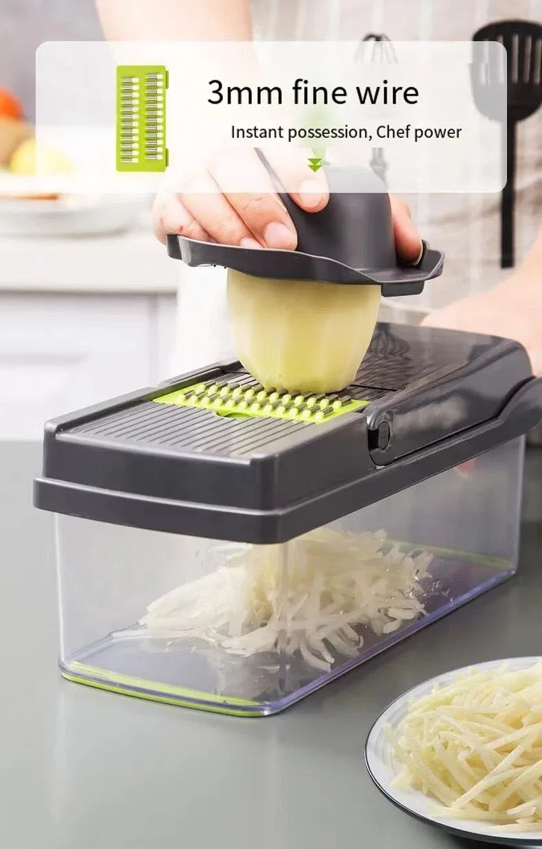 Multifunctional 5 In 1 Handheld Food Chopper Vegetable Slicer Dicer Grater Portable Kitchen Veggie Cutting Prep Tool