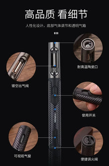 HONEST Metal Windproof Jet Blue Flame Butane Gas Lighter Visible Gas Window Outdoor Camping BBQ Kitchen Cigar Lighters Smoking