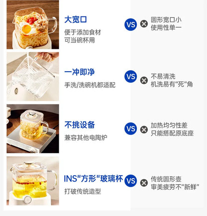 all-glass health pot constant temperature household multi-functional office small electric ceramic stove to make scented tea