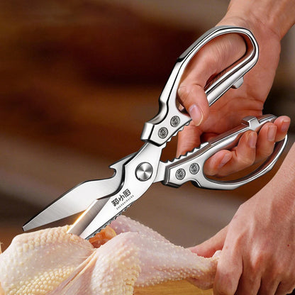 Kitchen scissors Stainless steel Food scissors Multifunctional powerful scissors for chicken, duck and goose bones,Kitchen tools