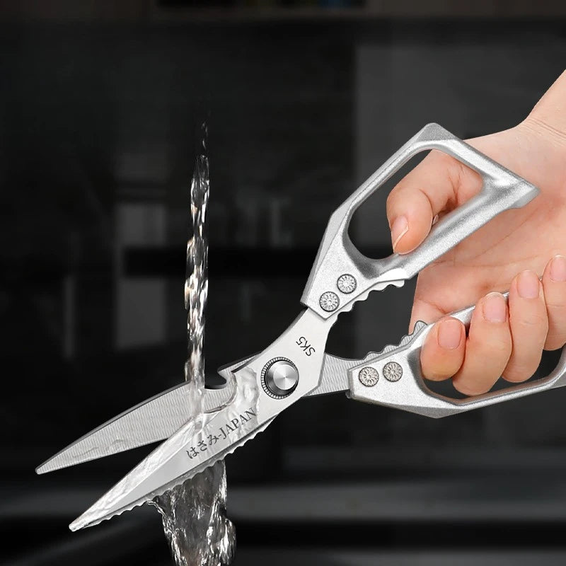 Japanese Kitchen Scissors Household Black Titanium Stainless Steel Multi-functional Scissors for Chicken Bones and Fish Killing