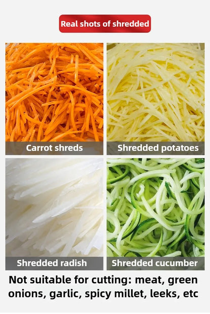 New Commercial Double Spout Vegetable Cutter 4 in 1 Multifunctional Dicing Shredding Slicing Cutting Strips Vegetables