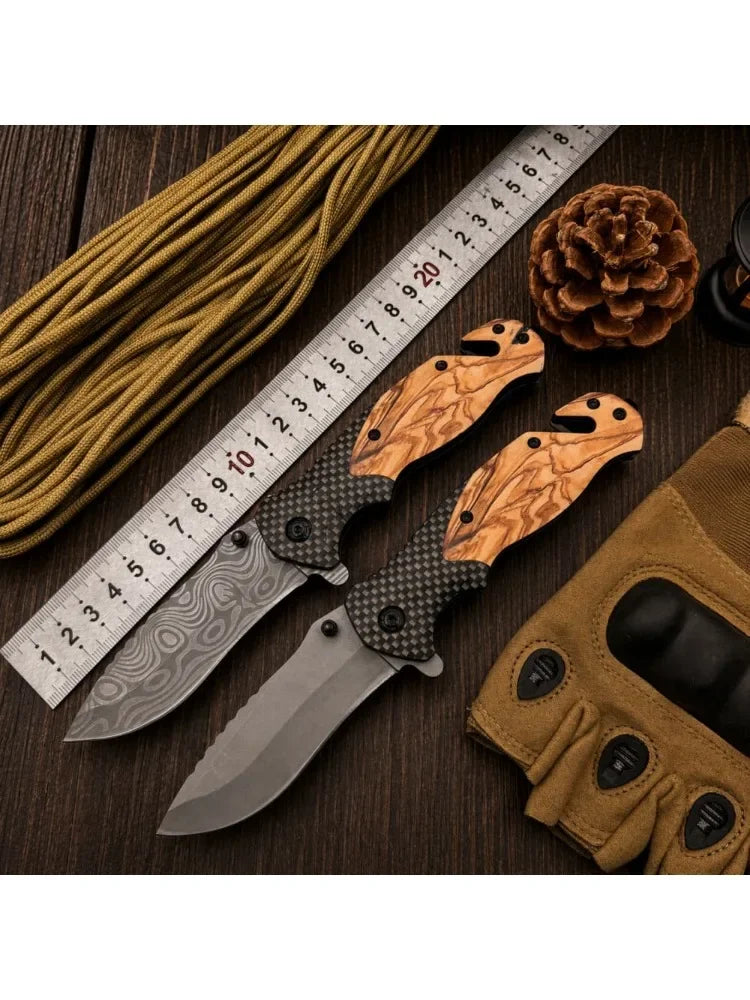 Household sharp multifunctional folding knife EDC pocket knife, suitable for outdoor camping and fishing emergency rescue knife