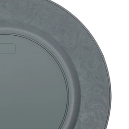 100 Pcs Silver Round Charger Plates Set, Reusable Serving Plates Disposable Platters for Wedding Party Banquets Picnics