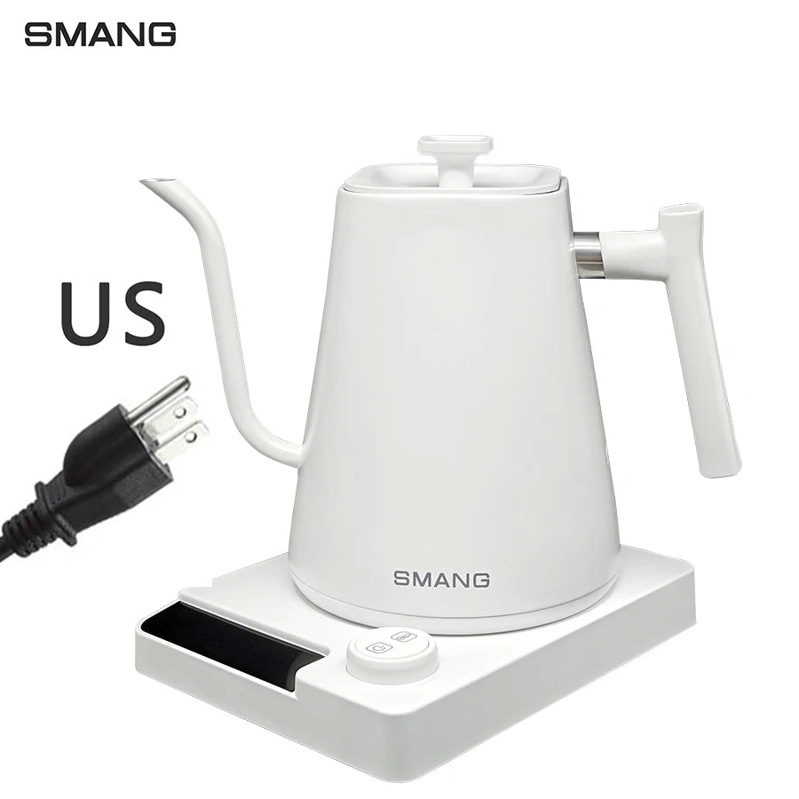 SMANG 1200W Gooseneck Electric Kettle 1L Temperature Control Coffee Kettle Pour Over Coffee Kettle Rapid Heating Kettle