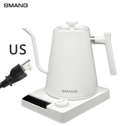 SMANG 1200W Gooseneck Electric Kettle 1L Temperature Control Coffee Kettle Pour Over Coffee Kettle Rapid Heating Kettle