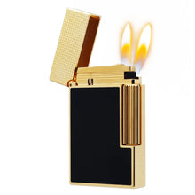 Gas Flame Lighter Metal Glossy Vs Matte Lacquer Cigar Accessories Smoking Cigarette Tools Includes Nozzle Adapter