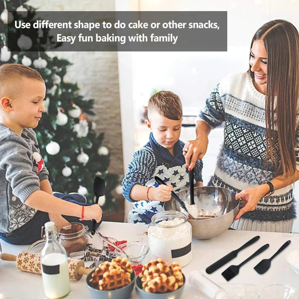 6Pcs Silicone Spatula Set Food Grade Non Stick Heat Resistant Spatulas Turner for Cooking Baking Mixing Baking Tools