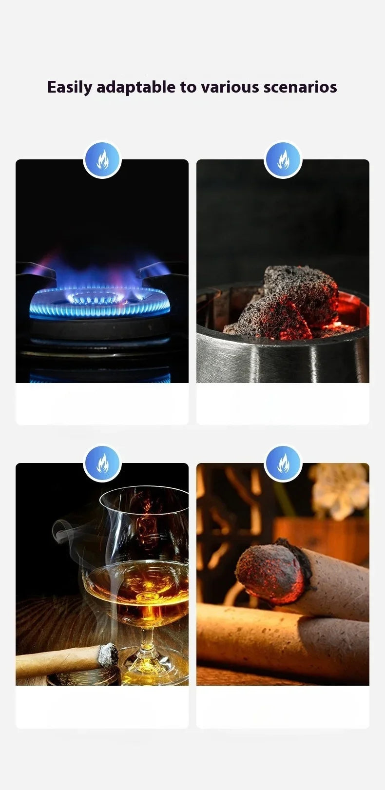 2025 Adjustable Bent Hose Butane Lighter, Windproof Rotary Nozzle, Suitable for Kitchen/barbecue/candle, Inflatable Gas Igniter