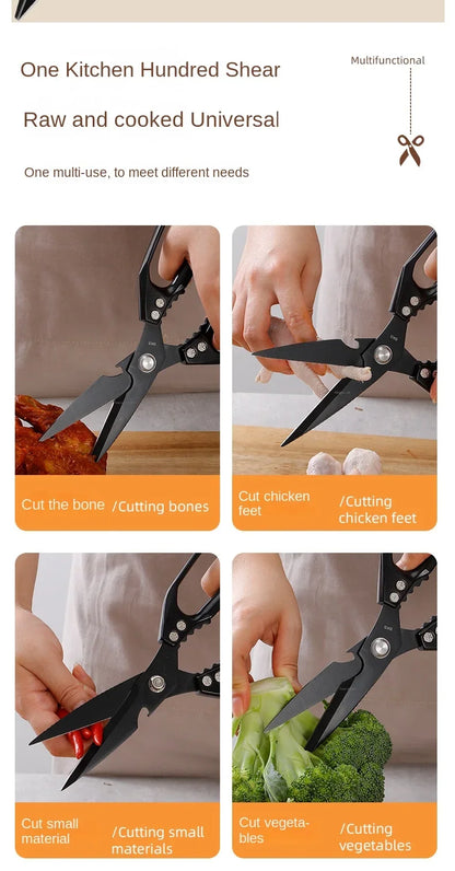 Heavy-Duty Kitchen & Craft Scissors - Cuts Poultry Bones, Fabric & More | Multi-Purpose Stainless Steel Shears