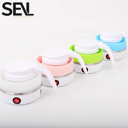 0.6L Mini foldable electric kettle portable electric kettle household travel water heater silicone compression 110V-220V