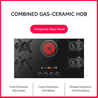 Kitchen Appliance Glass Electric and Gas Burner Stove Tempered Glass Gas Stove for Home