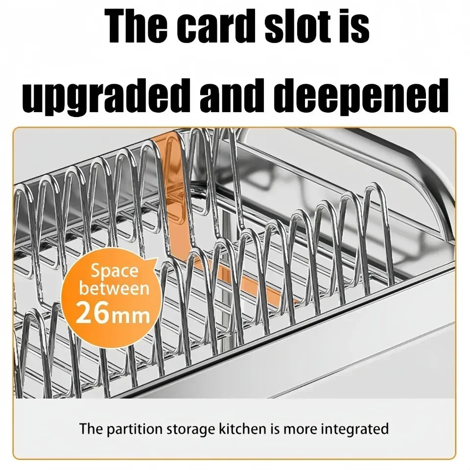 New C Type Dish Drying Rack 304 Stainless Steel Rustproof Kitchen Organizer Rack Bowl Drain Rack Kitchen Storage Shelf