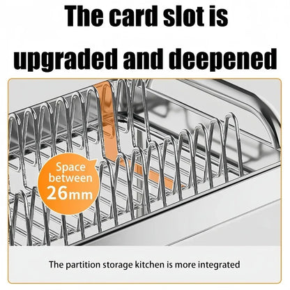 New C Type Dish Drying Rack 304 Stainless Steel Rustproof Kitchen Organizer Rack Bowl Drain Rack Kitchen Storage Shelf