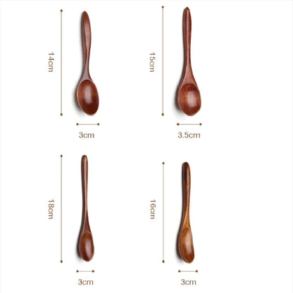 Natural Wood Spoon Bamboo Cooking Utensil Coffee Kitchen Teaspoon Tableware Accessories Spoon Teaspoons for Tea Stirring Spoons