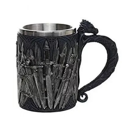 3D Beer Mugs Coffee Cups Gothic Goblet Iron Tankard Stainless Steel Resin Wine Glass Mug 600ML Skull Father's Day Gift 1 pcs
