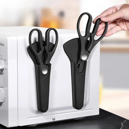 PLYS-1pc kitchen scissors special black titanium stainless steel food scissors household multifunctional auxiliary food scissors